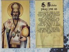 St. Nicholas with Prayer to Saint Nicholas  - Paperstock Holy Card CTM picture