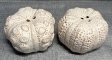Stoneware Natural Sea Urchin Salt And Pepper Shakers New And In Great Condition picture