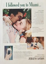 1945 Jergens lotion Vintage ad I followed you to Miami picture