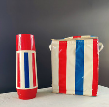 Vintage Thermo Serv Thermos Insulated Beach Picnic Bag Patriotic MCM picture
