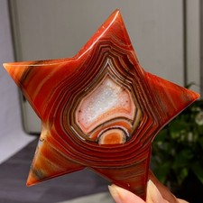 166G Natural red Striped Agate Crystal Carving Star Madagascar Mineral picture