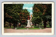 South Bend IN- Indiana, Entrance University Of Notre Dame Vintage c1933 Postcard picture