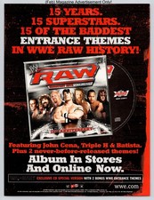 WWE Raw Greatest Hits The Music 15th Anniversary CD 2008 Full Page Print Ad picture