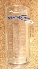 Bud Light tall handled mug tankard glass small chips Budweiser Anheuser Busch picture