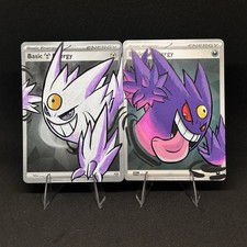 Pokemon TCG Custom Hand Painted Energy Cards Gengar & Mega Gengar Art  picture