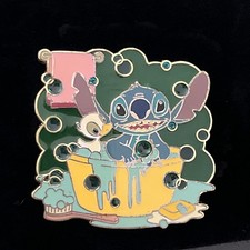 Disney Shopping Stitch & Duckling Bubble Bath Time Stained Glass LE250 Pin NEW picture
