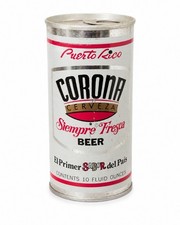 Vintage Corona Steel Beer Cans 10 Oz Pull Tab 60’s-70’s Puerto Rico Set Of 2 picture