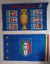 1 ITALY FEDERATION FLAG + 1 2021 EUROCUP FLAG (3X5 FT) $35 picture