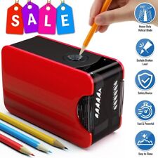 Electric Pencil Sharpener, Heavy-Duty Helical Blade; Battery Operated (Red) picture