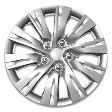 15 Inch Silver Alloy Finish Hubcap Wheel Covers Set of 4 Fits Most Cars picture