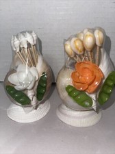 Vintage Seashell Toothpick Holders Cocktail Hors D’oeuvres Picks Set of 2 Sealed picture