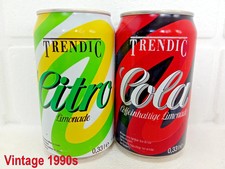 TRENDIC Vintage Empty Soda Cans 330ml Germany 1995-1996 Top Open picture