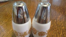 Vintage Gemco Butterfly Gold Salt Pepper Shakers - Pyrex Corelle picture