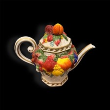 Fitz & Floyd Venezia Collection Fruit Teapot with Embossed Gold Trim picture