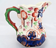 Antique Gaudy Welsh Allerton's Pottery England Pitcher / Creamer  5