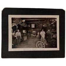 1925 Auto Mechanic  Shop Cabinet Card Photograph Overalls Automobile Monroe  picture