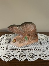 Vintage Beaver on a Log Canada Souvenir Giftcraft Made in Japan picture