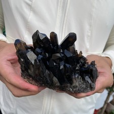 1.5lb Natural Black Smoky Quartz Crystal Cluster Specimen healing picture