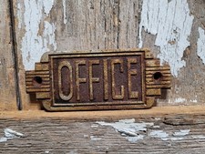 VINTAGE ART DECO OFFICE SIGN CAST IRON RESTAURANT BAR MUSIC CLUB MANAGER BOSS picture