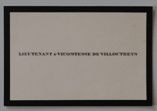 Business card Nobility Lieutenant & VICOMTESSE DE VILLOUTREYS visit card 14 picture