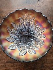Northwood Peacocks At The Urn  Carnival Glass Master Ice cream Bowl. See Pics picture
