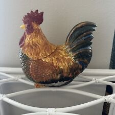 Colorful Rooster Chicken Cookie Jar Vintage picture