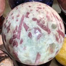 27.77lb Natural rare pink tourmaline Quartz Sphere Crystal Energy Ball reiki hea picture