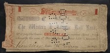 Authentic 1862 Western & Atlantic Railroad Coupon 1 Dollar Atlanta Civil War W&A picture