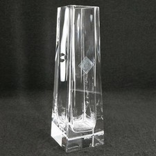 DESNA Bohemia Clear Cut Square Faceted Glass Vase picture