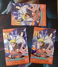 3x SEALED Bandai NARUTO 2008 Booster Packs MCDONALD' S Promo DATA CARDDASS picture