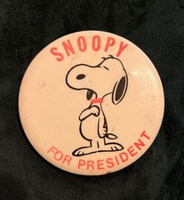 1966 Snoopy For President -2.5 Inch Round Button picture