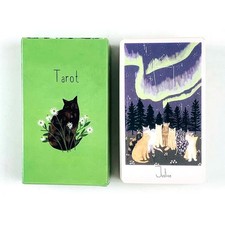 Cute Cat Tarot Deck 78 Cards Northern Lights Feline Art Divination Game picture