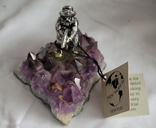 Vintage Amethyst Stone with Pewter Cowboy from New World Pewter picture
