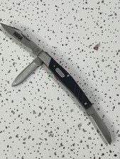 Buck 371 Discontinued 2014 Black and Blue Stockman G10 Folding Pocket Knife- picture