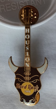 HRC Hard Rock Cafe Houston Steer Bull Guitar Pin picture