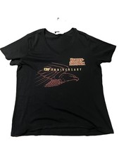 NWT Sz XL Womens Harley Davidson 120th Anniversary Eagle V Neck Tshirt Black Red picture