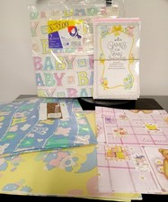 Vintage Baby Shower Wrapping Paper And Baby Shower Games 80s/90s picture
