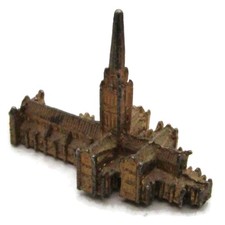 Vintage Salisbury Cathedral Cathedral Bronze Tone Metal Miniature Figurine picture