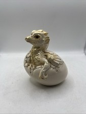 Windstone Editions Hatching Baby Dragon In Egg 1996 Pena White Pearl RARE VTG picture