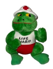 Vintage Nanco Green Frog Plush 1989 Life Guard 8