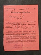 WWI German Officer Mobilization Call-Up Document 1914 Barmen Reserve Inf Regt 53 picture