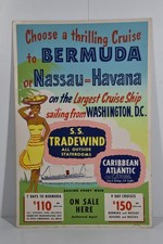Vintage S.S. Tradewind Caribbean Atlantic Lines Bermuda Nassau Cruise Travel Ad picture