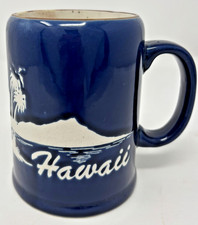 Vintage NOVCO Hawaii Mug Honolulu Made in Japan Cobalt Blue Mid Century Souvenir picture