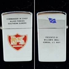 Vintage Zippo US Navy Admiral William Small Commander Allied Forces NATO NIB picture