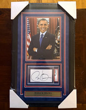 Barack Obama Original Autograph Cut Signature PSA/DNA Certified Framed Display picture