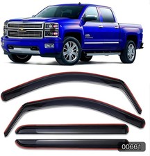 Window Vent Rain Guards Chevy Silverado GMC Sierra Crew Cab #R025 picture