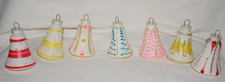 Vtg Lot 7 Christmas Ornaments Bells Hand Painted Mica Austria picture