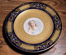 ANTIQUE ROYAL VIENNA PORCELAIN PORTRAIT PLATE SIGNED F RENGAW HAND PAINTED GOLD picture