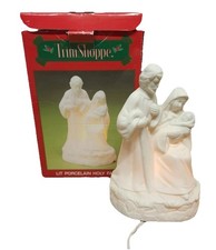 Holy Family White Porcelain Christmas Figurine Lighted 7.5