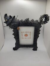 Halloween 3d Art Photo Frame Black Cat Witch With Fluffy Tail 3.5 X 5 Picture  picture